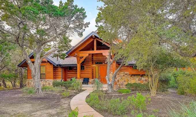 Jonestown House | Enchanting cabin-like home & casita with shared pool, hot tub & washer/dryer