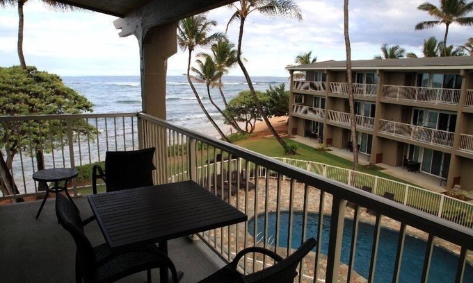 Wailua Condo | End Unit Yards from Ocean Looking East With Major Sunrises