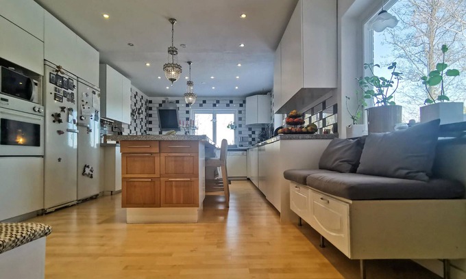 Ljusfallshammar House | Enjoy a relaxing vacation in this comfortable house with lake view and pool.