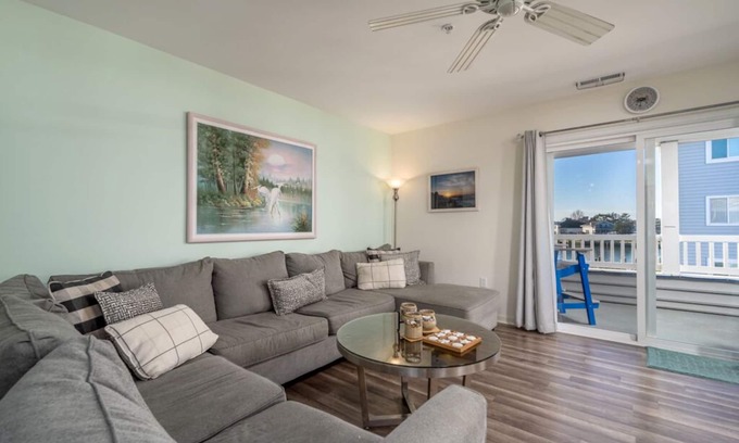 Ocean City Condo | Enjoy beautiful water views from this relaxing balcony