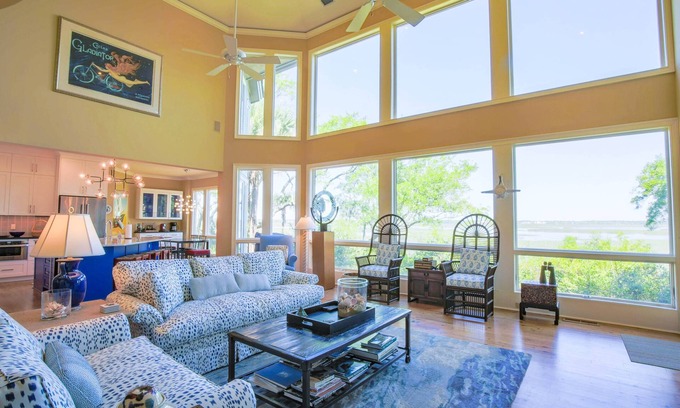 West Beach House | Enjoy Stunning Marsh & Tidal Water Views in This Renovated Home w/Chef's Kitchen & Custom Finishes