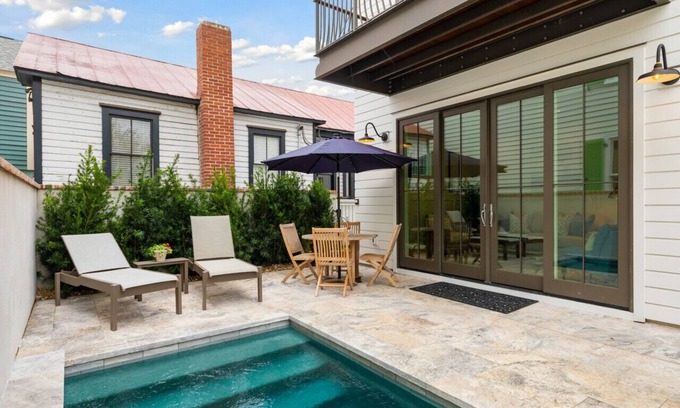 Downtown Charleston House | Entire New 3 Story House w/Private Heated Spa/Pool, Roof Top Deck & Elevator