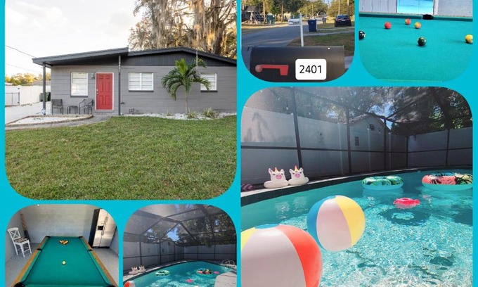 Bearss Plaza House | EntireHouse w/Bush Garden View Private Heated POOL
