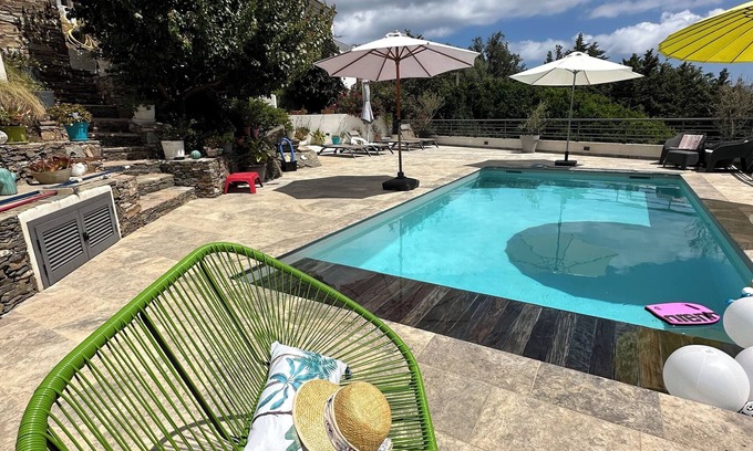 Brando Apartment | ERBALUNGA Cap Corse: T 2 all comfort Ground floor SEA VIEW, SWIMMINGPOOL ACCESS