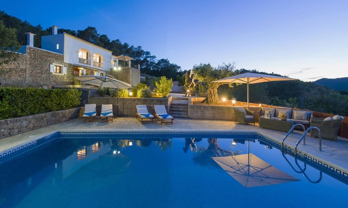 Sant Antoni de Portmany Villa | ES PUIG ART VILLA breathtaking valley views wifi swimmingpool aircon