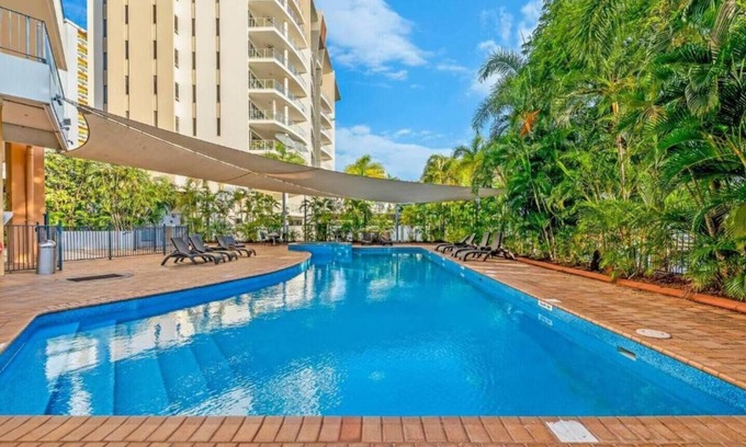 Darwin City Centre Apartment | Esplanade Ease Resort Syle Balcony Pad with Pool