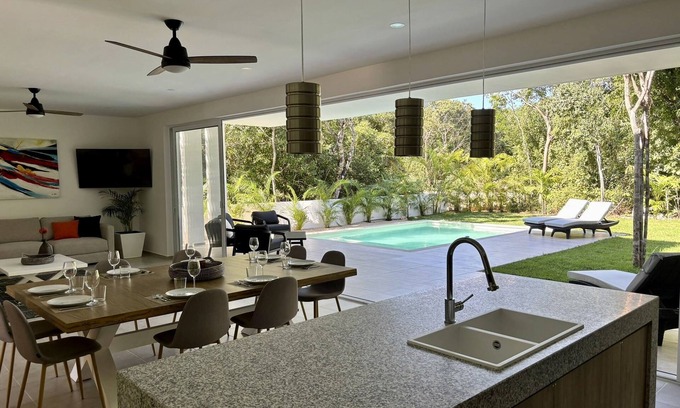 Tankah Villa | Estrella del Mar near XPU-HA new Villa in jungle beach club included