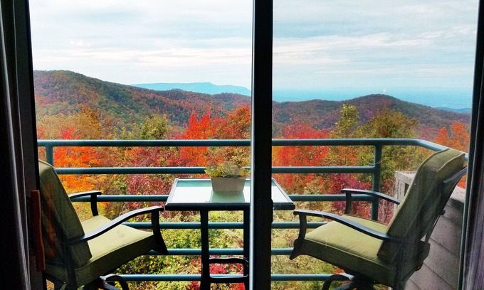 Chalet Village Condo | Everyone Welcome! Private WiFi, Heated Pool, Gas Grills, Catch the View!