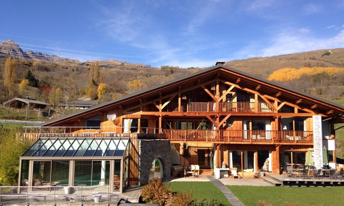 La Plagne-Tarentaise Ski Chalet | Exceptional, heated swimming pool, spa, sauna, tesla terminal, optional service