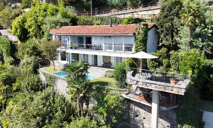 Ronco sopra Ascona House | Exclusive Villa Paradiso with Heated Pool, Sauna and Stunning Lake Views