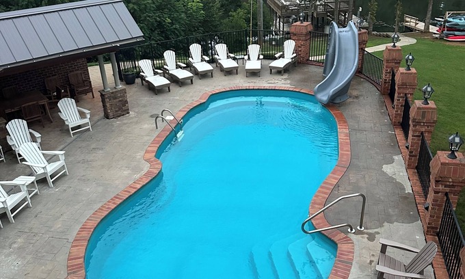 Bracey House | Executive Mansion at Lake Gaston sleeps 40 and has HEATED POOL.