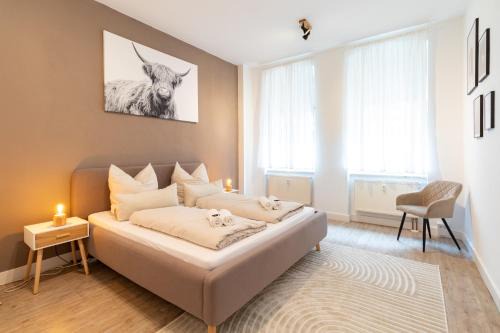Chemnitz Apartment | Exklusive Wohnung mit Kingsize-Bett I 75qm I am See I Waschmaschine I Streaming I gratis Kaffee & Teeangebot