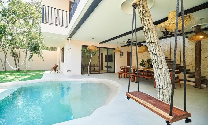 Tulum Villa | Exotic villa for 10 people with cenote-style pool