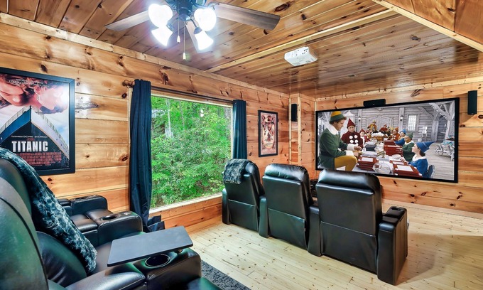 Gatlinburg - Pigeon Forge Cabin | Experience serenity near Gatlinburg 4.5 miles away, book our cozy theater cabin!