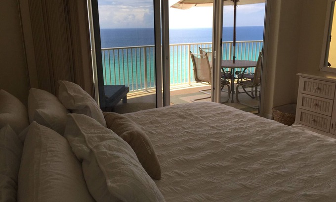 Long Beach Condo | Extra large, private balcony with unobstructed views of the gulf!😎