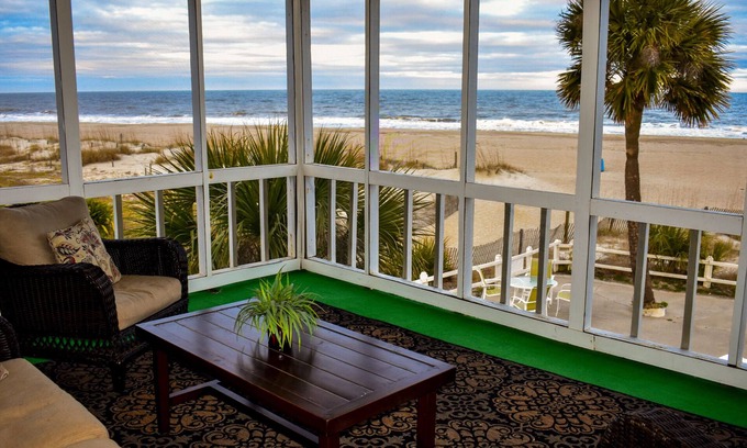Tybee Island Villa | Fabulous ocean front panoramic view screened porch WIFI pet friendly, grilling