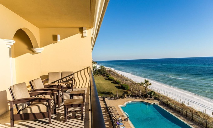 Santa Rosa Beach Condo | Fall Availability! Spacious Luxury Gulf Front Condo with Balcony! Sports TV Package!