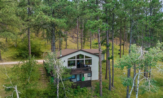 Rapid City House | Family Cabin Retreat in the Forest with Pool Table & Cinema Room