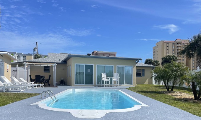 Daytona Beach House | Family Friendly! 3 bedroom/2 bath remodeled with ocean views and heated pool