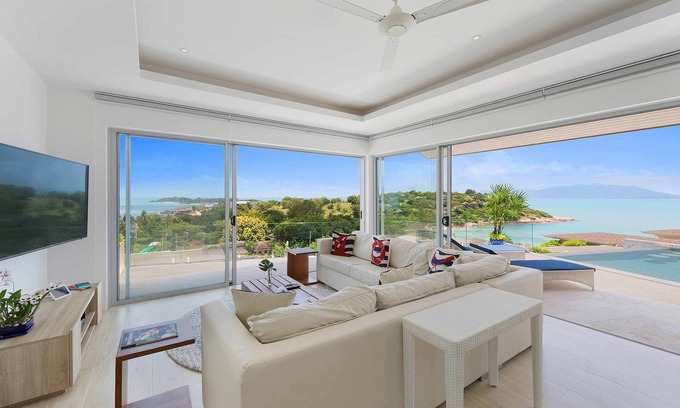 Moo 5 Villa | Family &Friends 3 En-suites Private Villa, Infinity Pool, Seaview, walk to beach