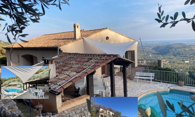 Speracedes Villa | Family house, swimming-pool, panoramic view to Cannes bay and Esterel mountain