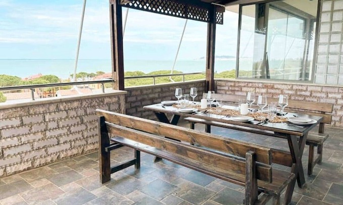 Golem Apartment | Family sized Beachside Apt, with sunset views + BBQ