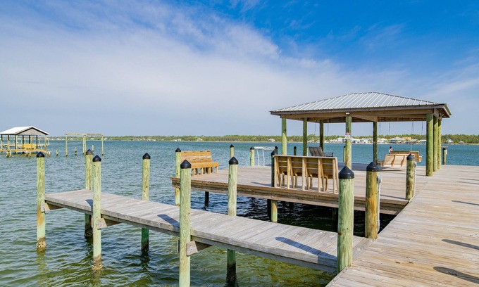 Gulf Shores House | Family Tides by Roberts Brothers Vacation Rentals Boat slip and pier on Little Lagoon!