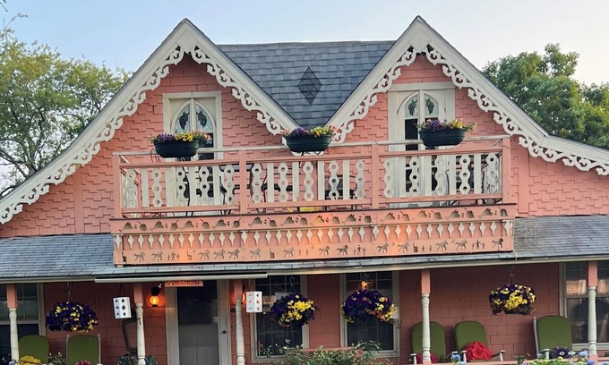 Oak Bluffs House | Famous Gingerbread House named Seashrimp across from Oak Bluffs Harbor