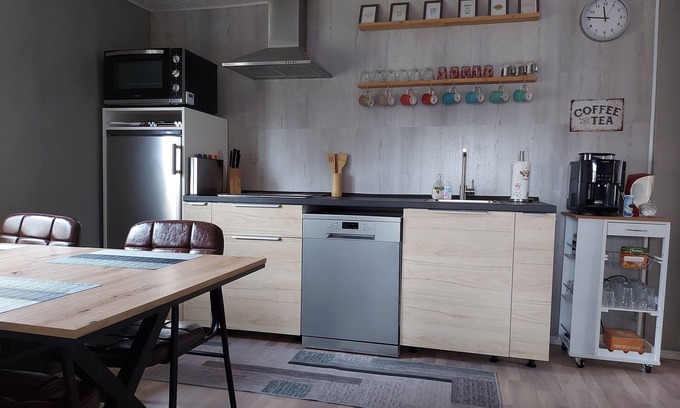 Uftrungen Apartment | Ferienwohnung 'frühauf' in Südharz met Dakterras, 2 Slaapkamer, max 6 Personen