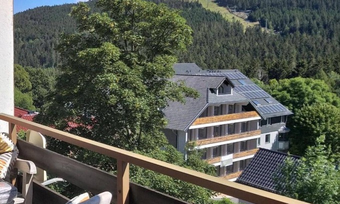 Hahnenklee Apartment | Ferienwohung "aussicht" ,43qm - mit Großem Süd-balkon, Zentral Aber Ruhig