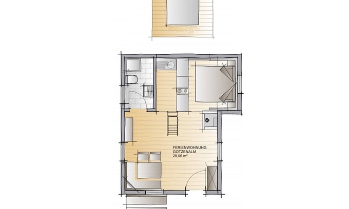 Konigssee Apartment | FeWo Gotzenalm/Almkaser, 2-4 Personen mit Wohn- und Schlafraum mit Holzofen