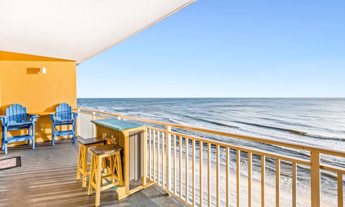West Panama City Beach Condo | Fifth-floor oceanfront condo with high-speed WiFi, Gulf view, and pools