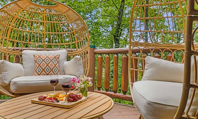 Bryson City Cabin | Firefly Lodge; views, theatre, game room, hot tub