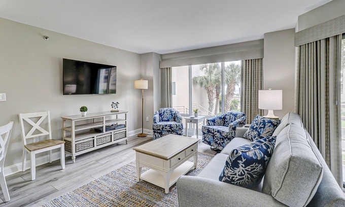 Palmetto Dunes House | First-Floor, Oceanfront Condo w/Free WiFi, Balcony, Shared Hot Tub, Pool, Sauna