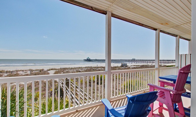 Folly Beach Villa | First-floor villa w/beach and ocean views from spacious balcony