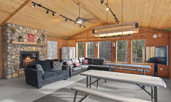 Sterling Cabin | Fish Camp – Rustic Retreat with 4 Cabins, Gazebo & Kenai River Access | Sleeps 14