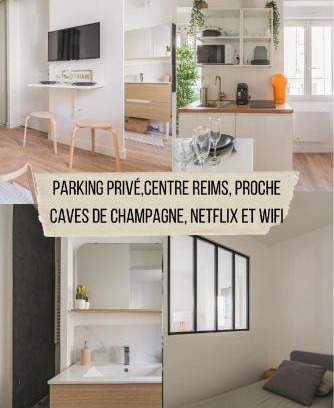 Barbatre Apartment | FLORA,centre Reims,parking privé
