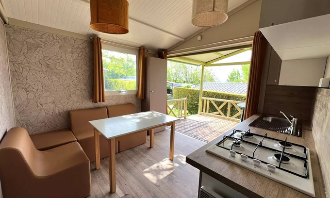 Anneyron Ski Chalet | Flower Camping La Chataigneraie * - Chalet Comfort 25m2 (2 bedrooms) + covered terrace 5 people