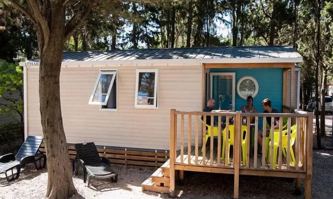 Millau House | Flower Camping Saint Lambert * - Mobile home Comfort 35m2 3 bedrooms - Integrated terrace 10m2 + TV + Clim 6 persons
