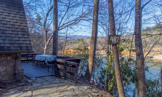 Almond Cabin | Fontana Lake Water Front with Lake Access A Frame
