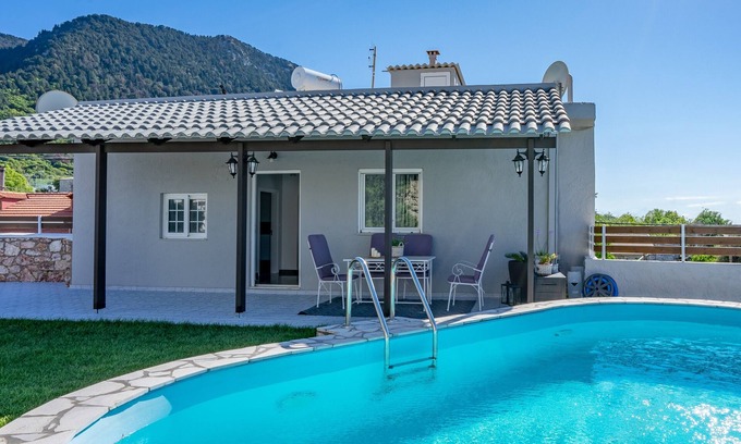 Salakos Villa | Fontana Luxury Private Villa with Pool Nr Beach & Sea Views In Mountain Village