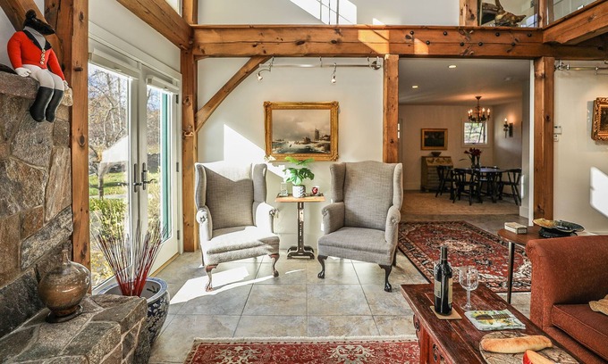 Temple Villa | Fox & Moose, Elegant pondside villa with mountain views