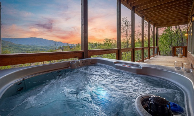 Gatlinburg - Pigeon Forge Cabin | Free Attractions! Private Indoor Heated Pool, Hot Tub, Great Views, Games