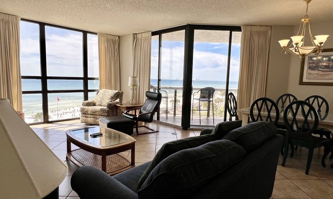 Miramar Beach Condo | Free Beach SRVC! Free Beach Bonfires! Direct Ocean Views! Pickle Ball Courts