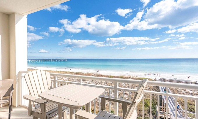 Navarre Beach Condo | FREE BEACH SVC! Seas the Day in this Gulf Front Condo at The Pearl of Navarre