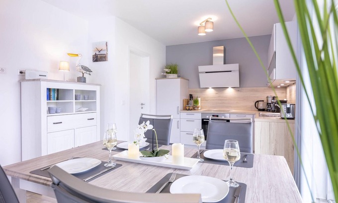 Wangerland Apartment | Friesenkoje vacation apartment: modern relaxation on the North Sea coast.