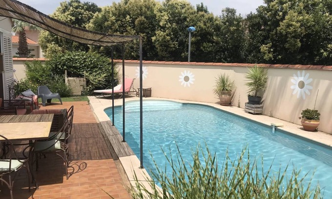 Villelongue-de-la-Salanque House | FULLY AIR-CONDITIONED HOLIDAY HOME IN QUIET LOCATION PRIVATE POOL 10 MINUTES FROM ST MARIE AND.