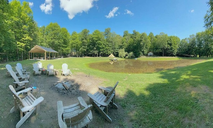 Rushville RV Rental | Full Site Woodland Glamping Rental near 3 of NY's Finger Lakes for 14+