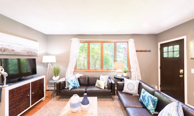 Narragansett Apartment | Fully stocked vacation home with large private yard, decks and BBQ gas grill