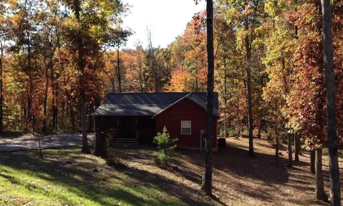 Spencer Cabin | Gas fireplace, firepit, and cedar Adirondack chair